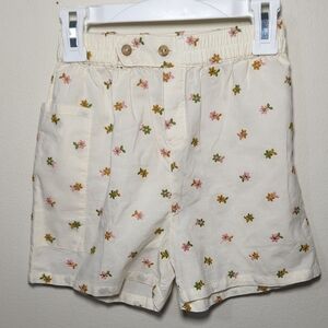 Fin & VInce Retro Short Embroidered Floral Ivory Colorful NEW Girls Size 8/9